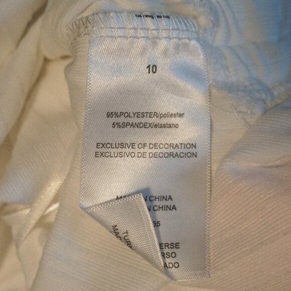 Kensie Girl White Square Neck Ribbed Tie Side Tee Girl’s Size 10 - Picture 5 of 6